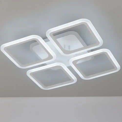 Люстра потолочная LED RGB с пультом Марсель Смарт CL232A140E Citilux белая на 1 лампа, основание белое в стиле современный хай-тек с пультом квадраты фото 5