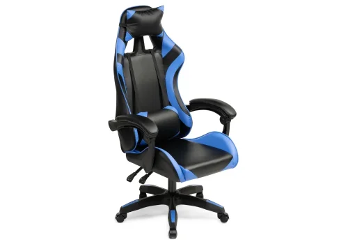 Кресло игровое Rodas black / blue 15245 Woodville, синий/искусственная кожа, ножки/пластик/чёрный, размеры - *1310***670*600 фото 6