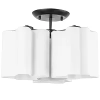 Люстра потолочная Nubi 802037 Lightstar белая на 3 лампы, основание чёрное в стиле модерн арт-деко 