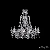 Люстра подвесная 1411/12/360/XL-96 Ni Bohemia Ivele Crystal без плафона на 12 ламп, основание никель в стиле классика sp