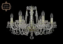 Люстра подвесная хрустальная 11.26.6.200.Gd.B Bohemia Art Classic прозрачная на 6 ламп, основание золотое в стиле классический 