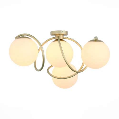 Люстра потолочная Acini SL711.202.04 Evoluce белая на 4 лампы, основание золотое в стиле современный шар