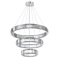 Люстра подвесная Vekia 4930/88L Odeon Light прозрачная на 1 лампу, основание хром в стиле современный кольца Люстра подвесная Vekia 4930/88L Odeon Light прозрачная на 1 лампу, основание хром в стиле современный кольца