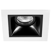 Светильник точечный Domino Quadro D51607 Lightstar чёрный 1 лампа, основание белое в стиле хай-тек современный 