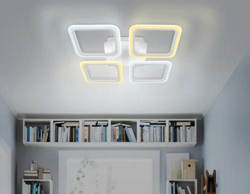 Люстра потолочная LED с пультом FA4375 Ambrella light белая на 1 лампа, основание белое в стиле классический современный с пультом фото 7
