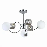 Люстра потолочная Formae SLE220912-06 Evoluce белая на 6 ламп, основание хром в стиле современный шар