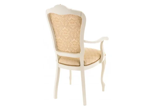 Деревянный стул Руджеро патина золото / бежевый 318606 Woodville, золотой/ткань, ножки/массив бука дерево/бежевый, размеры - ****580*560 фото 4