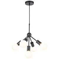 Люстра подвесная Kenner LSP-8271 Lussole без плафона на 5 ламп, основание чёрное в стиле современный Люстра подвесная Kenner LSP-8271 Lussole без плафона на 5 ламп, основание чёрное в стиле современный