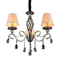 Люстра подвесная Belluno OML-79113-03 Omnilux бежевая на 3 лампы, основание бронзовое в стиле классический 