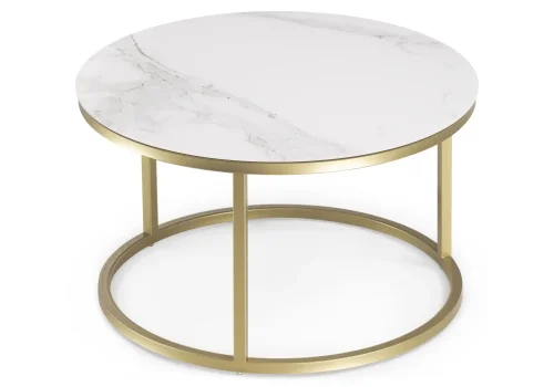 Комплект столиков Плумерия белый мрамор / золото 500008 Woodville столешница белая мрамор из стекло фото 2