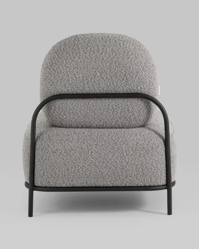 Кресло Стоун ткань букле серый УТ000036910 Stool Group, серый/ткань, ножки/металл/чёрный, размеры - *780***710*680мм фото 6