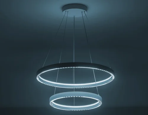 Люстра подвесная LED FL5862 Ambrella light белая на 1 лампа, основание белое в стиле современный хай-тек кольца фото 5