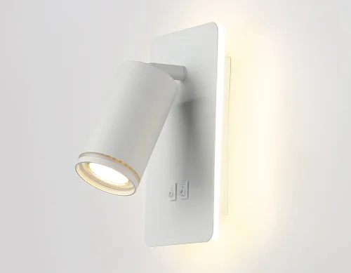 Бра с выключателем LED FW2465 Ambrella light белый на 1 лампа, основание белое в стиле хай-тек современный  фото 5