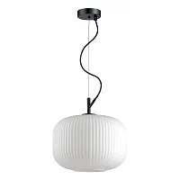 Светильник подвесной Roofi 4754/1 Odeon Light белый 1 лампа, основание чёрное в стиле современный выдувное