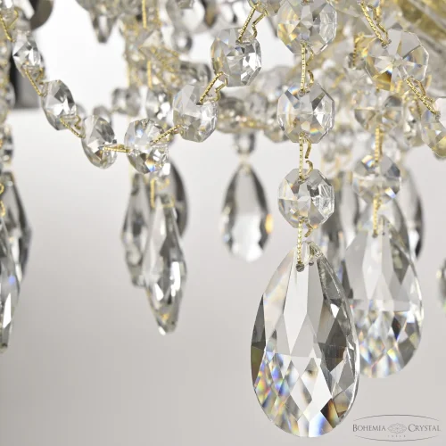 Люстра подвесная 107/10/141 G Bohemia Ivele Crystal без плафона на 10 ламп, основание прозрачное золотое в стиле классический sp фото 5