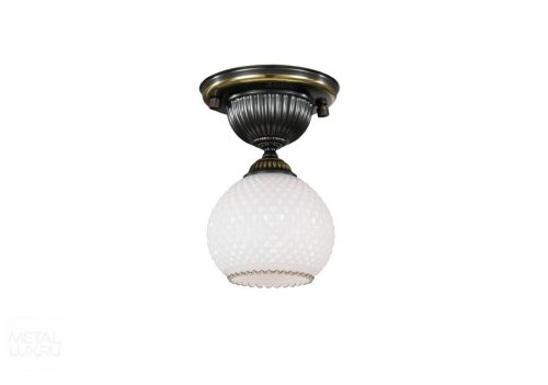 Светильник потолочный PL 8610/1 Reccagni Angelo белый 1 лампа, основание бронзовое в стиле классический  фото 2