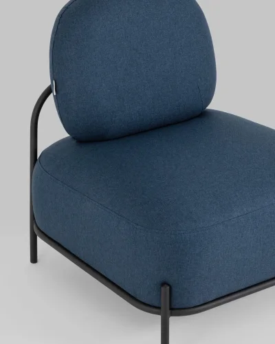Кресло Стоун рогожка синий УТ000036934 Stool Group, синий/рогожка, ножки/металл/чёрный, размеры - *780***710*680мм фото 9