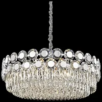 Люстра подвесная хрустальная Claudia WE134.25.103 Wertmark прозрачная на 25 ламп, основание хром в стиле классический Люстра подвесная хрустальная Claudia WE134.25.103 Wertmark прозрачная на 25 ламп, основание хром в стиле классический