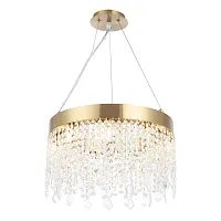 Люстра подвесная AQUA SP9 Crystal Lux прозрачная на 9 ламп, основание латунь в стиле классический современный Люстра подвесная AQUA SP9 Crystal Lux прозрачная на 9 ламп, основание латунь в стиле классический современный