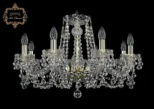 Люстра подвесная хрустальная 11.26.8.220.Gd.B Bohemia Art Classic прозрачная на 8 ламп, основание золотое в стиле классический 