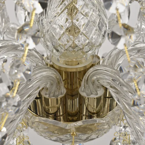 Люстра подвесная 107/6/165 G Bohemia Ivele Crystal без плафона на 6 ламп, основание прозрачное золотое в стиле классический sp фото 3