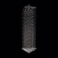Люстра хрустальная каскадная Tesoro H 1.4.40.206 N Dio D'Arte прозрачная на 6 ламп, основание никель в стиле современный 