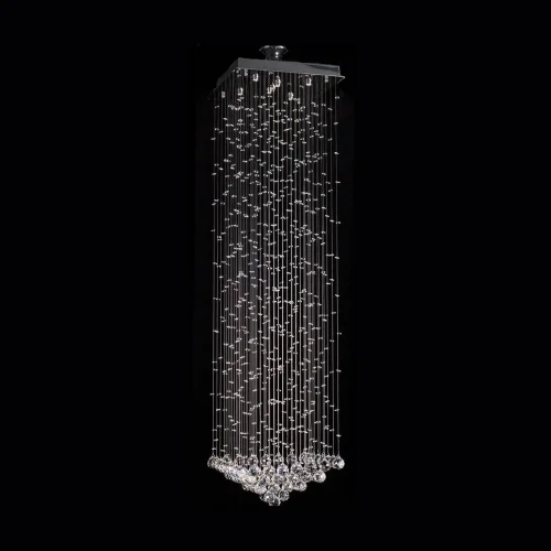 Люстра хрустальная каскадная Tesoro H 1.4.40.206 N Dio D'Arte прозрачная на 6 ламп, основание никель в стиле модерн 