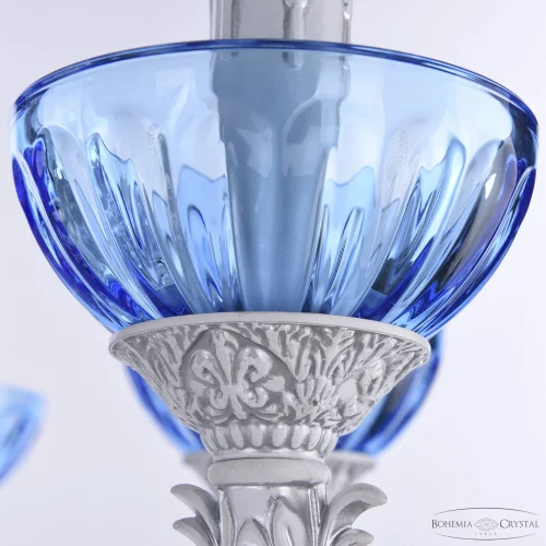 Торшер AL79101T/8/175 B WMN P Aquamarine/M-1H Bohemia Ivele Crystal sp голубой синий 8 ламп, основание белое никель патина в стиле классический
 фото 6