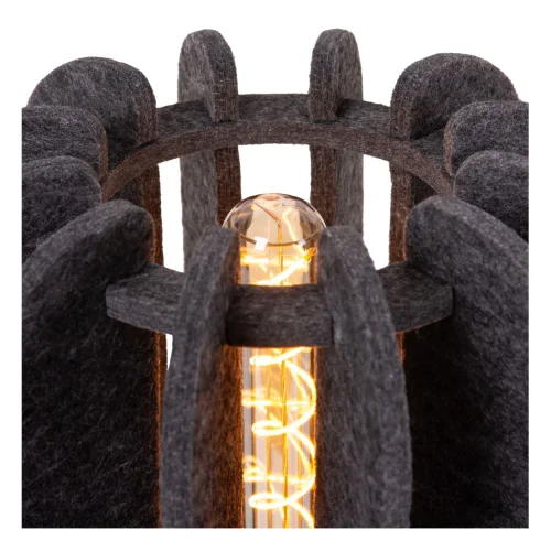 Настольная лампа Rafal 45592/01/36 Lucide серая 1 лампа, основание чёрное металл в стиле винтаж  фото 3