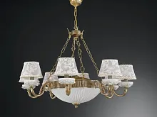 Люстра подвесная  L 9001/8+3 Reccagni Angelo белая на 11 ламп, основание античное бронза в стиле классический 