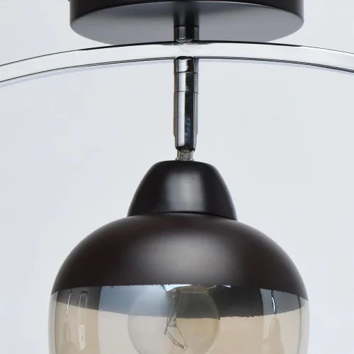 Люстра потолочная Тетро 673015903 DeMarkt бежевая на 3 лампы, основание хром в стиле современный  фото 7
