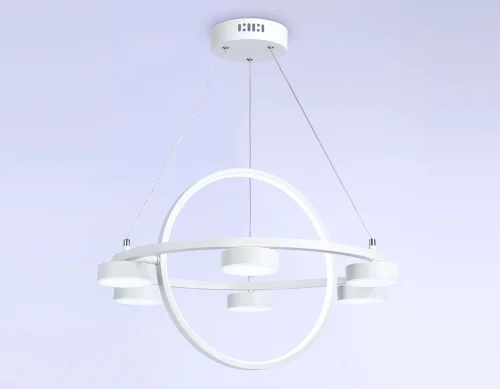 Люстра подвесная LED с пультом FL51772 Ambrella light белая на 1 лампа, основание белое в стиле современный хай-тек с пультом фото 2