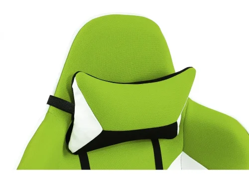 Кресло игровое Prime черное / зеленое 1858 Woodville, зелёный/ткань, ножки/металл/чёрный, размеры - *1310***700*700 фото 9