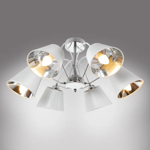 Люстра потолочная Amber MR1631-6C MyFar белая на 6 ламп, основание хром в стиле современный лофт  фото 6