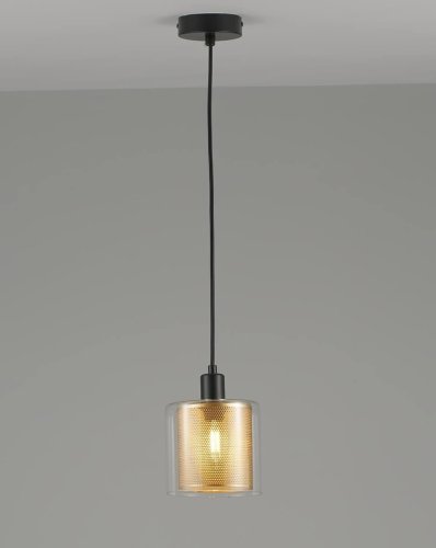 Светильник подвесной Brizzi V2870-1P Moderli золотой 1 лампа, основание чёрное в стиле современный  фото 2