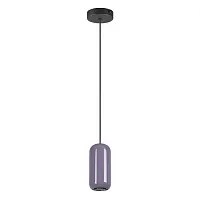 Светильник подвесной Ovali 5053/1 Odeon Light фиолетовый 1 лампа, основание чёрное в стиле современный трубочки