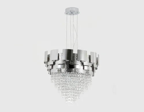 Люстра подвесная Traditional TR5242 Ambrella light прозрачная на 9 ламп, основание серебряное в стиле классический  фото 5