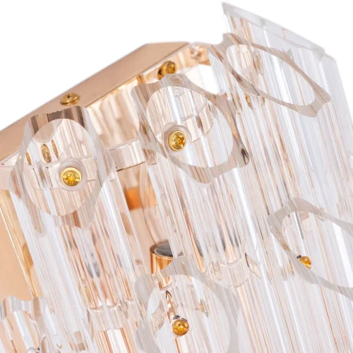 Бра Jastin A2848AP-2GO Arte Lamp прозрачный на 2 лампы, основание золотое в стиле классический  фото 3