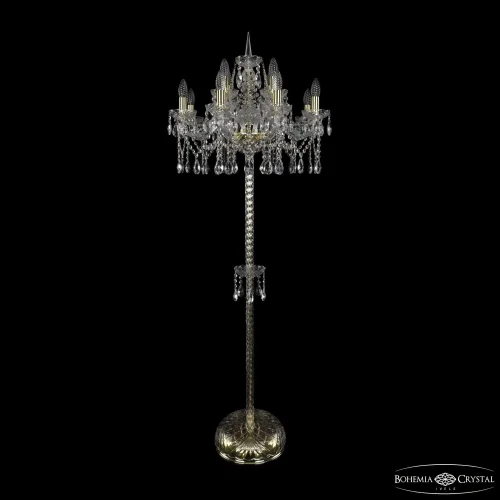 Торшер 1413T2/8+4/200-165 G Bohemia Ivele Crystal sp без плафона 12 ламп, основание золотое в стиле классический
