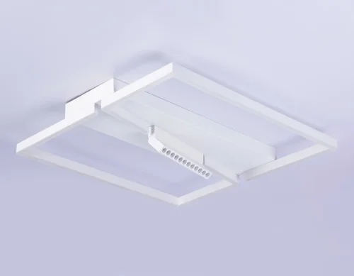 Светильник потолочный LED с пультом FL51465 Ambrella light белый 1 лампа, основание белое в стиле современный хай-тек с пультом квадраты фото 2