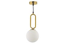 Светильник подвесной Canelli L 1.P2 W Arti Lampadari белый 1 лампа, основание золотое в стиле современный 