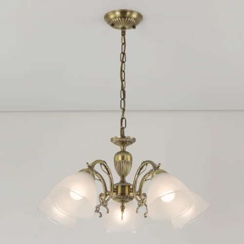 Люстра подвесная Латур CL413251 Citilux белая на 5 ламп, основание бронзовое в стиле классический  фото 2