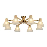 Люстра потолочная Meleph A4096PL-8BR Arte Lamp белая на 8 ламп, основание коричневое в стиле классический 