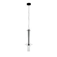 Светильник подвесной LED Tube 10061BK LOFT IT прозрачный 1 лампа, основание чёрное в стиле современный трубочки