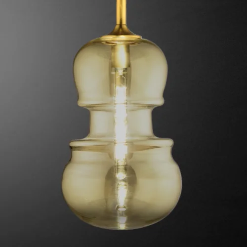 Светильник подвесной Sonata 6690 Mantra прозрачный янтарный 1 лампа, основание бронзовое в стиле современный выдувное фото 3