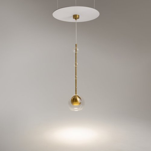 Светильник подвесной Ros MOD227PL-01BS Maytoni прозрачный латунь 1 лампа, основание латунь в стиле современный шар фото 5