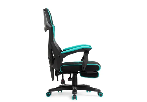 Компьютерное кресло Brun tiffany / black 15400 Woodville, голубой чёрный/сетка ткань, ножки/пластик/чёрный, размеры - *1200***610* фото 5