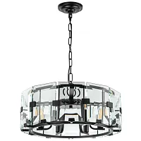 Люстра подвесная Novara 713267 Lightstar прозрачная на 6 ламп, основание чёрное в стиле арт-деко современный классический Люстра подвесная Novara 713267 Lightstar прозрачная на 6 ламп, основание чёрное в стиле арт-деко современный классический