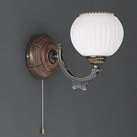 Бра c выключателем  A 8950/1 Reccagni Angelo белый 1 лампа, основание бронзовое коричневое в стиле классический 