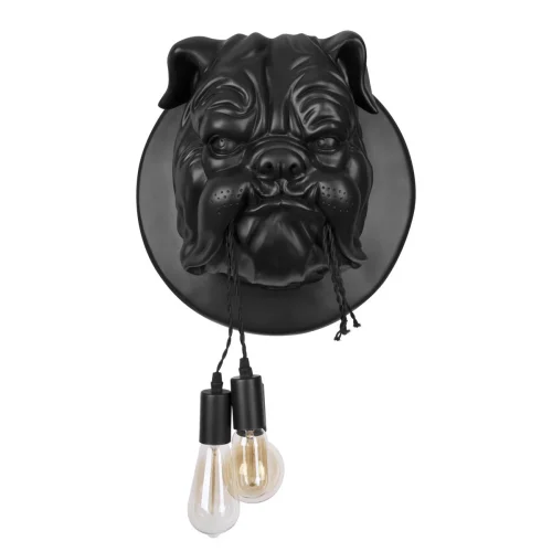 Бра Bulldog 10177 Black LOFT IT без плафона на 3 лампы, основание чёрное в стиле современный собака
